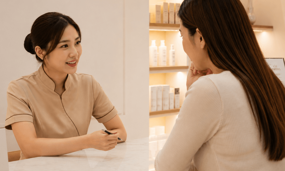 Skincare-doctor-consulting-patient-for-a-professional-facial-plan